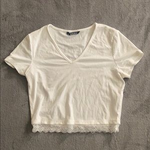 White crop top